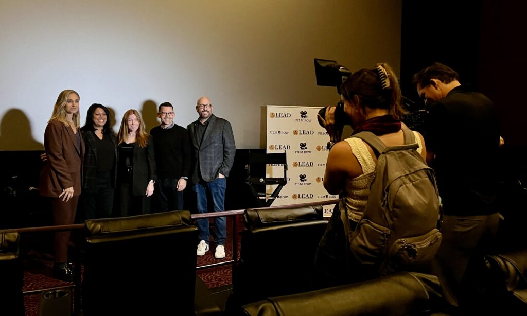 Western Film Services owner and film buyer Joe Garel moderating a panel at Film Row’s L.E.A.D. event for theatrical industry professionals.