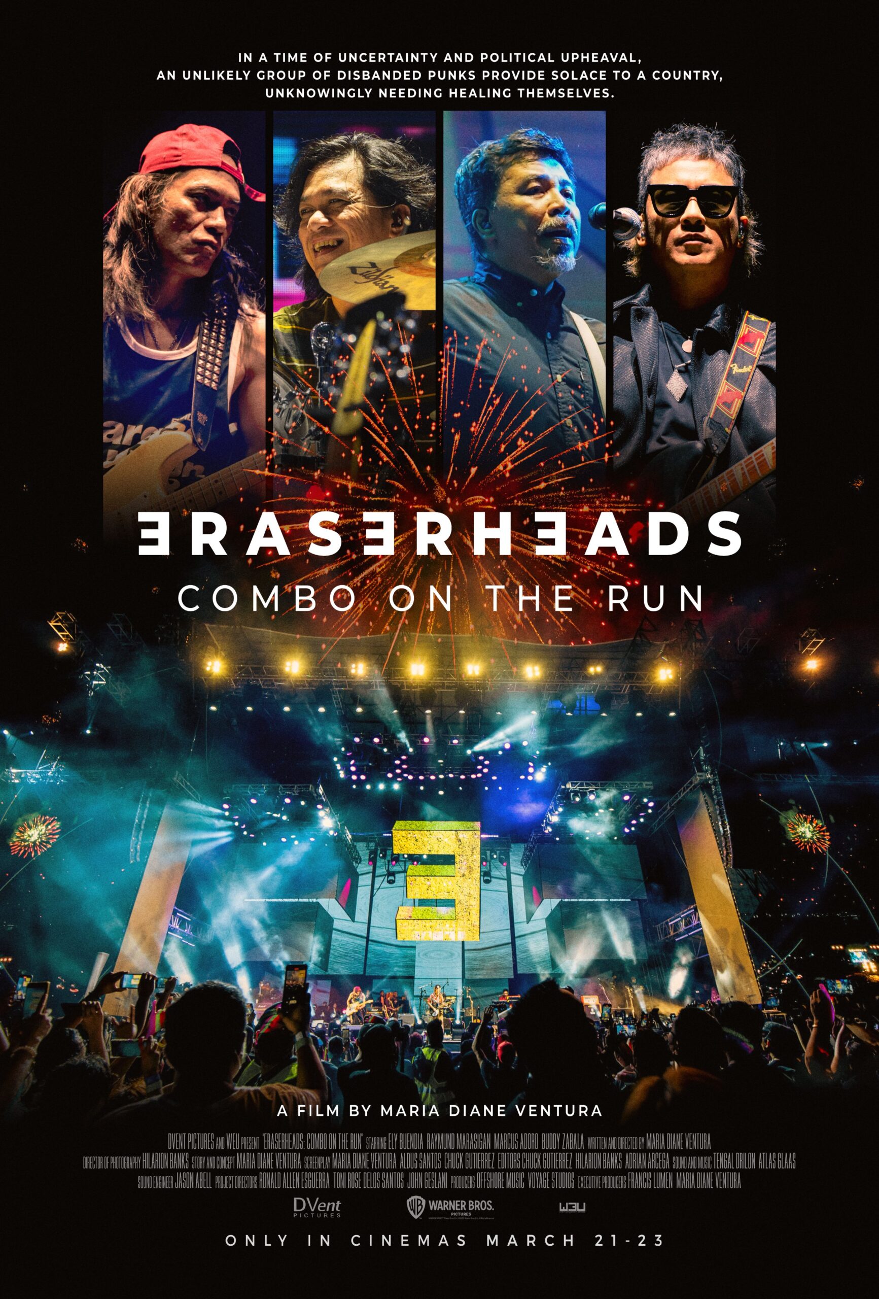 Theatrical strategy for distribution release poster for Eraserheads: Combo on the Run