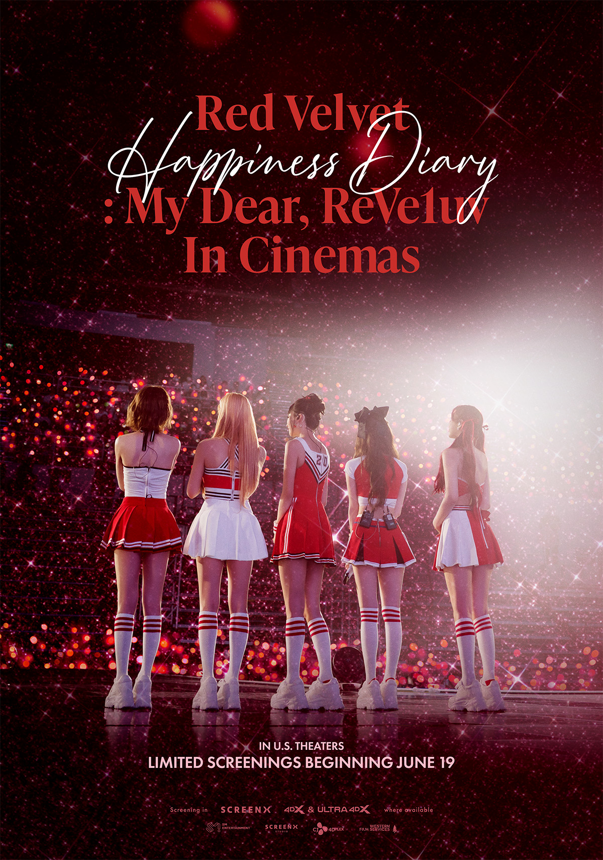 Theatrical strategy for distribution release poster for Red Velvet Happiness Diary: My Dear, ReVe1uv in Cinemas